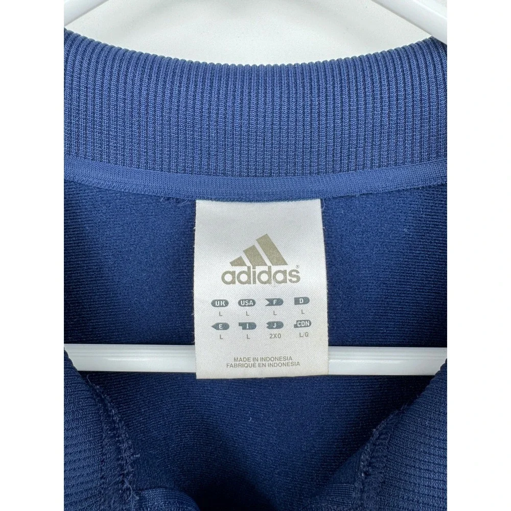 Y2K Adidas‎ Mens Navy Blue 3-Stripe Tracksuit Set Jacket Pants Size L 2005